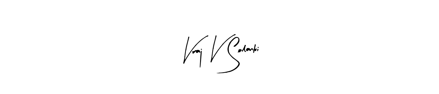 This is the best signature style for the Vraj V Solanki name. Also you like these signature font (Arty Signature). Mix name signature. Vraj V Solanki signature style 8 images and pictures png
