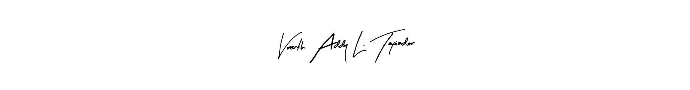 Use a signature maker to create a handwritten signature online. With this signature software, you can design (Arty Signature) your own signature for name Vrenth Addy L. Tapiador. Vrenth Addy L. Tapiador signature style 8 images and pictures png