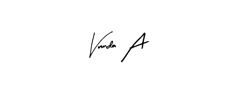 You can use this online signature creator to create a handwritten signature for the name Vrunda A. This is the best online autograph maker. Vrunda A signature style 8 images and pictures png