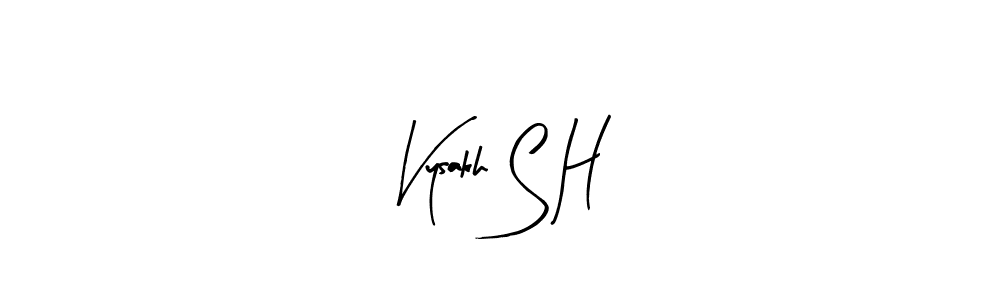 Use a signature maker to create a handwritten signature online. With this signature software, you can design (Arty Signature) your own signature for name Vysakh S H. Vysakh S H signature style 8 images and pictures png