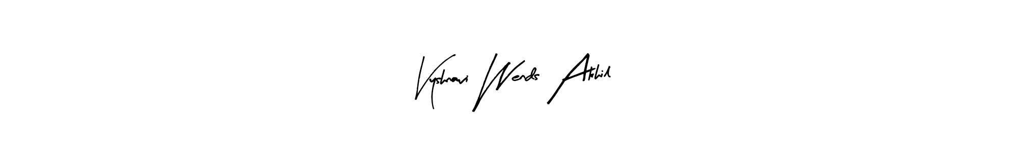 See photos of Vyshnavi Wends Akhil official signature by Spectra . Check more albums & portfolios. Read reviews & check more about Arty Signature font. Vyshnavi Wends Akhil signature style 8 images and pictures png