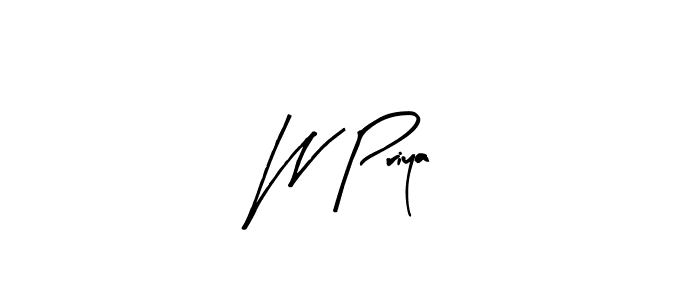 The best way (Arty Signature) to make a short signature is to pick only two or three words in your name. The name W Priya include a total of six letters. For converting this name. W Priya signature style 8 images and pictures png