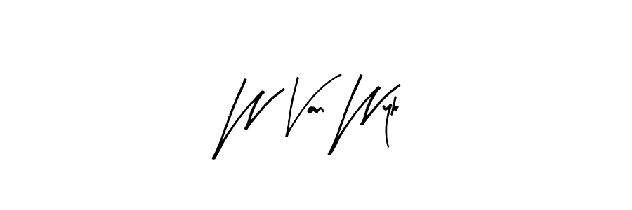 Arty Signature is a professional signature style that is perfect for those who want to add a touch of class to their signature. It is also a great choice for those who want to make their signature more unique. Get W Van Wyk name to fancy signature for free. W Van Wyk signature style 8 images and pictures png