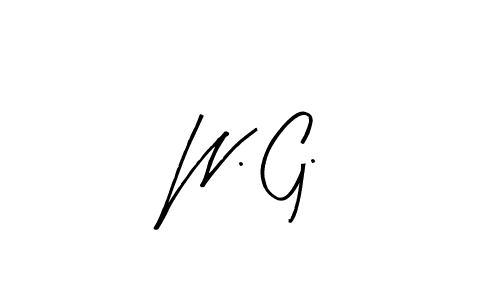 You should practise on your own different ways (Arty Signature) to write your name (W. G.) in signature. don't let someone else do it for you. W. G. signature style 8 images and pictures png