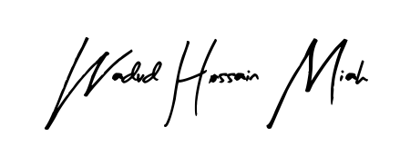 Get an exclusive digital autograph for Wadud Hossain Miah. The Arty Signature typeface captures the charm of real penmanship on paper. Wadud Hossain Miah signature style 8 images and pictures png