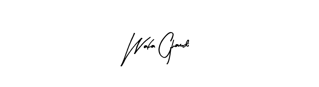 The best way (Arty Signature) to make a short signature is to pick only two or three words in your name. The name Wafa Ghamdi include a total of six letters. For converting this name. Wafa Ghamdi signature style 8 images and pictures png