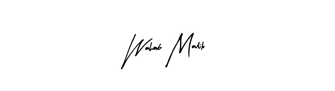 The best way (Arty Signature) to make a short signature is to pick only two or three words in your name. The name Wahab Malik include a total of six letters. For converting this name. Wahab Malik signature style 8 images and pictures png