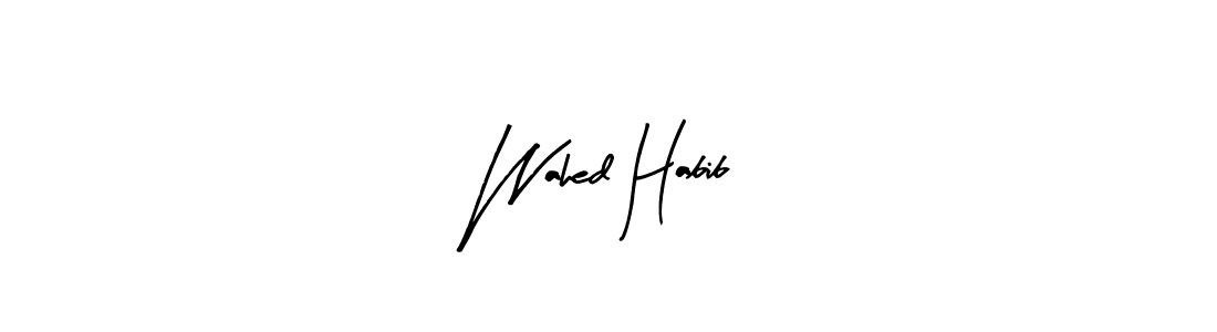 Arty Signature is a professional signature style that is perfect for those who want to add a touch of class to their signature. It is also a great choice for those who want to make their signature more unique. Get Wahed Habib name to fancy signature for free. Wahed Habib signature style 8 images and pictures png