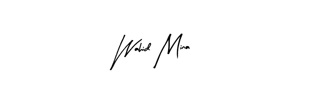 Create a beautiful signature design for name Wahid Mina. With this signature (Arty Signature) fonts, you can make a handwritten signature for free. Wahid Mina signature style 8 images and pictures png