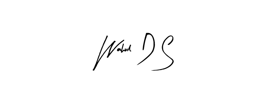 Make a beautiful signature design for name Wahul D S. With this signature (Arty Signature) style, you can create a handwritten signature for free. Wahul D S signature style 8 images and pictures png