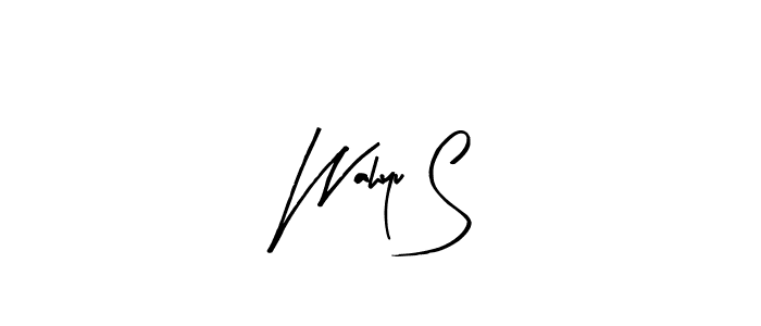 if you are searching for the best signature style for your name Wahyu S. so please give up your signature search. here we have designed multiple signature styles  using Arty Signature. Wahyu S signature style 8 images and pictures png