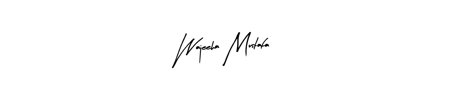 if you are searching for the best signature style for your name Wajeeha Mustafa. so please give up your signature search. here we have designed multiple signature styles  using Arty Signature. Wajeeha Mustafa signature style 8 images and pictures png