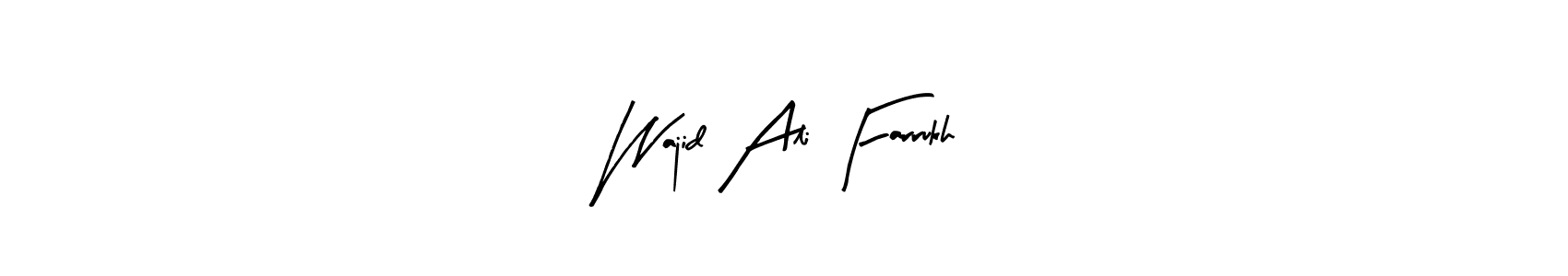 How to Draw Wajid Ali Farrukh signature style? Arty Signature is a latest design signature styles for name Wajid Ali Farrukh. Wajid Ali Farrukh signature style 8 images and pictures png