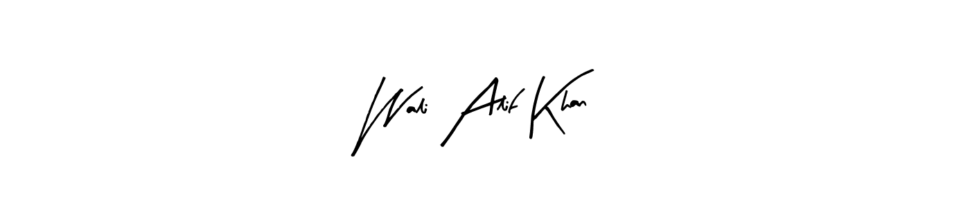 Create a beautiful signature design for name Wali Alif Khan. With this signature (Arty Signature) fonts, you can make a handwritten signature for free. Wali Alif Khan signature style 8 images and pictures png