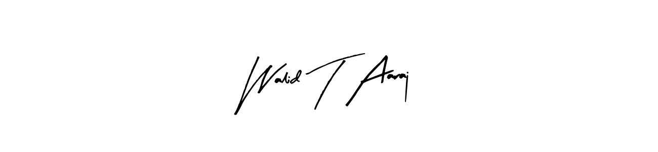 Similarly Arty Signature is the best handwritten signature design. Signature creator online .You can use it as an online autograph creator for name Walid T Aaraj. Walid T Aaraj signature style 8 images and pictures png