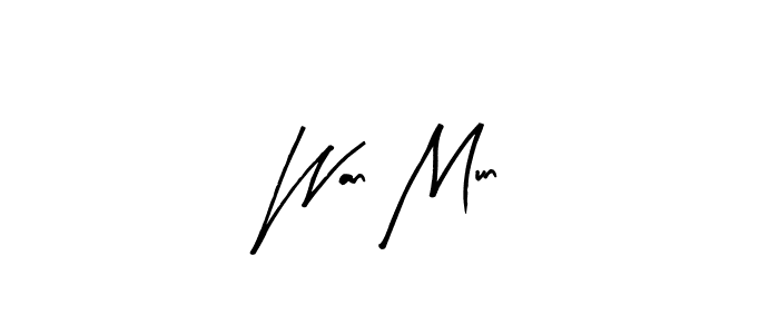 Wan Mun stylish signature style. Best Handwritten Sign (Arty Signature) for my name. Handwritten Signature Collection Ideas for my name Wan Mun. Wan Mun signature style 8 images and pictures png