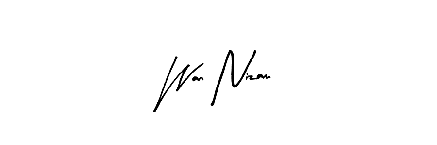 Wan Nizam stylish signature style. Best Handwritten Sign (Arty Signature) for my name. Handwritten Signature Collection Ideas for my name Wan Nizam. Wan Nizam signature style 8 images and pictures png