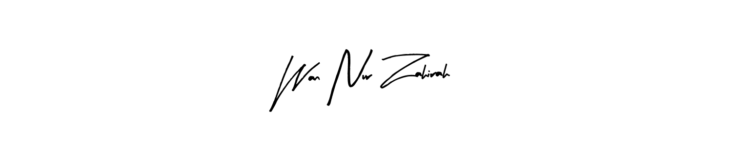 Also You can easily find your signature by using the search form. We will create Wan Nur Zahirah name handwritten signature images for you free of cost using Arty Signature sign style. Wan Nur Zahirah signature style 8 images and pictures png