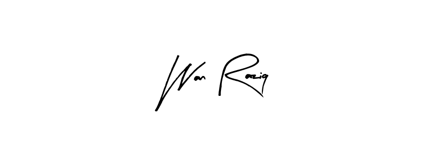 How to make Wan Raziq name signature. Use Arty Signature style for creating short signs online. This is the latest handwritten sign. Wan Raziq signature style 8 images and pictures png