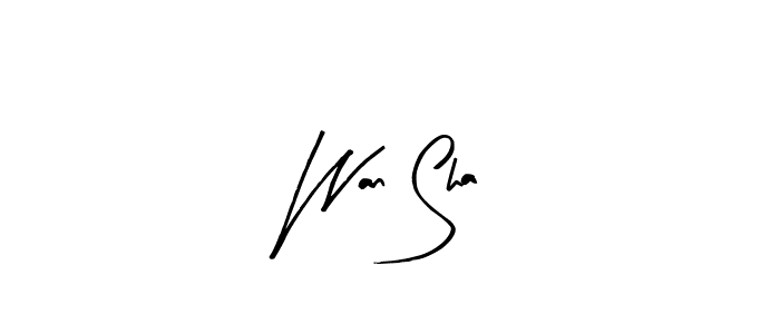 Wan Sha stylish signature style. Best Handwritten Sign (Arty Signature) for my name. Handwritten Signature Collection Ideas for my name Wan Sha. Wan Sha signature style 8 images and pictures png