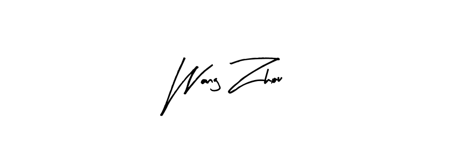 Make a beautiful signature design for name Wang Zhou. With this signature (Arty Signature) style, you can create a handwritten signature for free. Wang Zhou signature style 8 images and pictures png