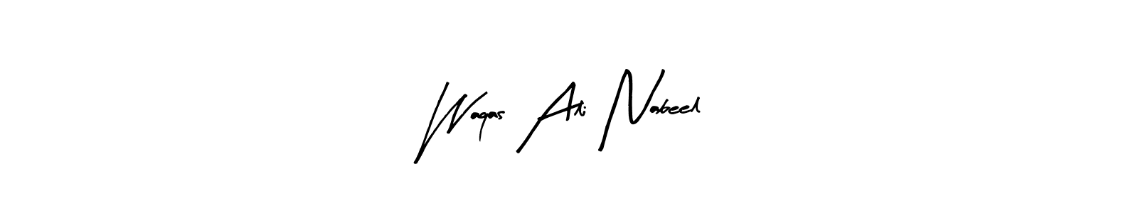 How to make Waqas Ali Nabeel name signature. Use Arty Signature style for creating short signs online. This is the latest handwritten sign. Waqas Ali Nabeel signature style 8 images and pictures png