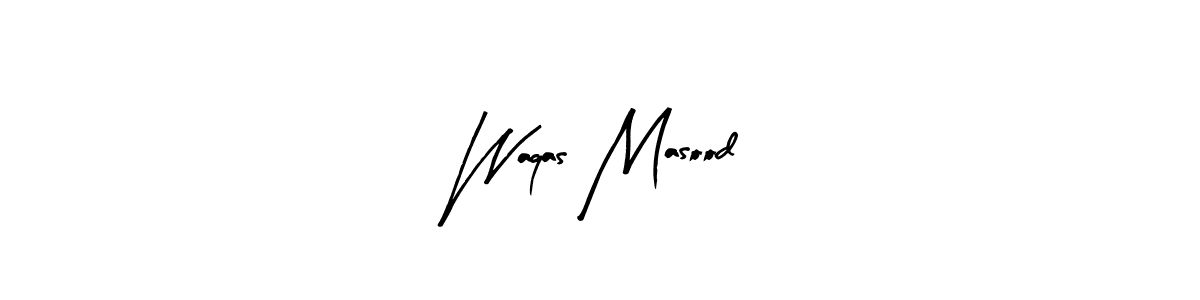 How to make Waqas Masood name signature. Use Arty Signature style for creating short signs online. This is the latest handwritten sign. Waqas Masood signature style 8 images and pictures png