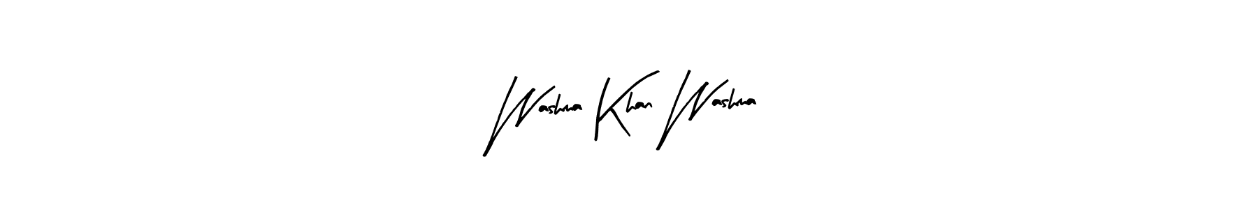 Arty Signature is a professional signature style that is perfect for those who want to add a touch of class to their signature. It is also a great choice for those who want to make their signature more unique. Get Washma Khan Washma name to fancy signature for free. Washma Khan Washma signature style 8 images and pictures png