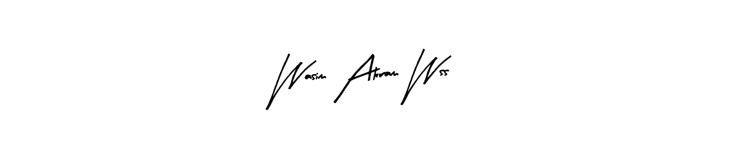 How to make Wasim Akram Wss name signature. Use Arty Signature style for creating short signs online. This is the latest handwritten sign. Wasim Akram Wss signature style 8 images and pictures png