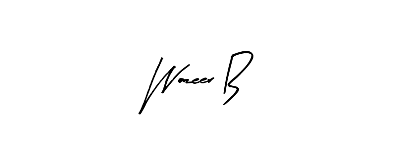 How to make Wazeer B name signature. Use Arty Signature style for creating short signs online. This is the latest handwritten sign. Wazeer B signature style 8 images and pictures png