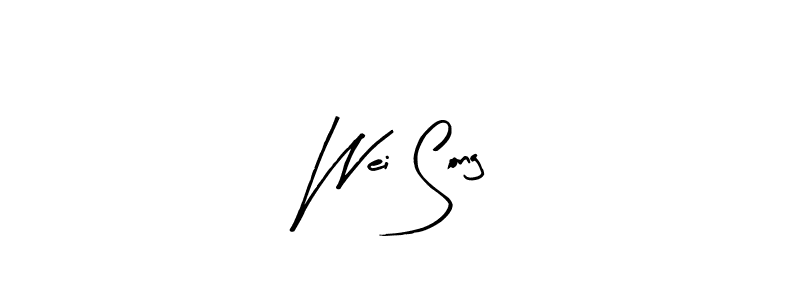 Arty Signature is a professional signature style that is perfect for those who want to add a touch of class to their signature. It is also a great choice for those who want to make their signature more unique. Get Wei Song name to fancy signature for free. Wei Song signature style 8 images and pictures png