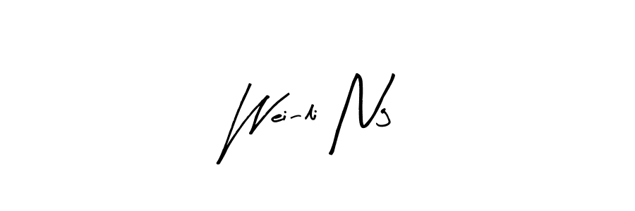 Arty Signature is a professional signature style that is perfect for those who want to add a touch of class to their signature. It is also a great choice for those who want to make their signature more unique. Get Wei-li Ng name to fancy signature for free. Wei-li Ng signature style 8 images and pictures png