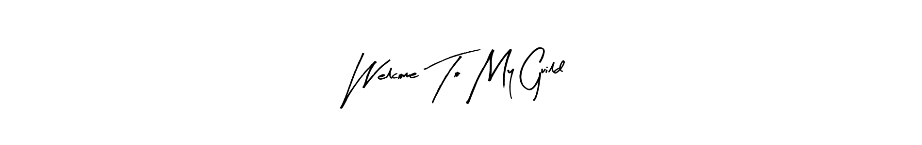 Similarly Arty Signature is the best handwritten signature design. Signature creator online .You can use it as an online autograph creator for name Welcome To My Guild. Welcome To My Guild signature style 8 images and pictures png