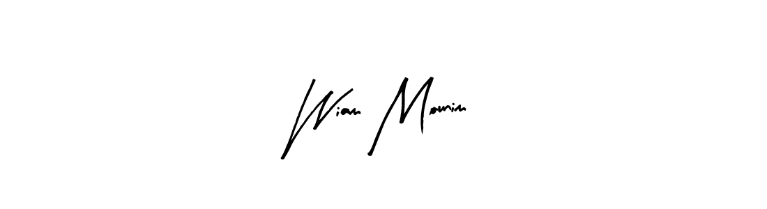 Use a signature maker to create a handwritten signature online. With this signature software, you can design (Arty Signature) your own signature for name Wiam Mounim. Wiam Mounim signature style 8 images and pictures png