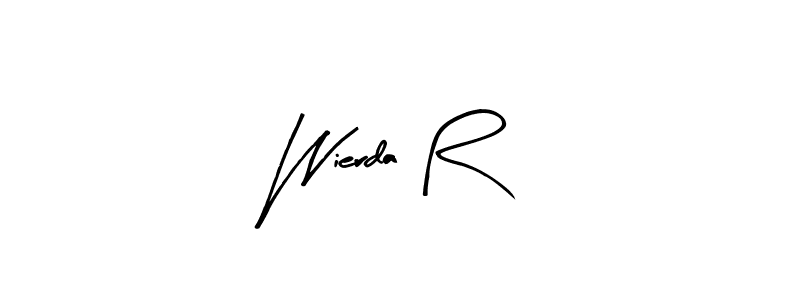 The best way (Arty Signature) to make a short signature is to pick only two or three words in your name. The name Wierda R include a total of six letters. For converting this name. Wierda R signature style 8 images and pictures png