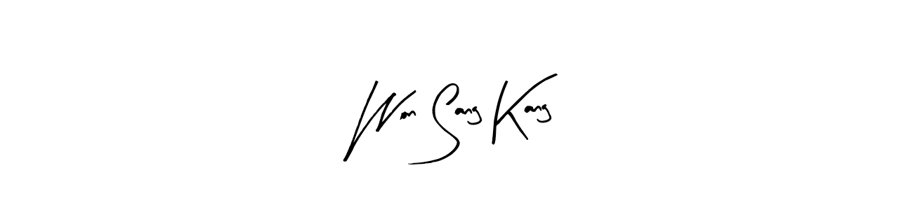 Similarly Arty Signature is the best handwritten signature design. Signature creator online .You can use it as an online autograph creator for name Won Sang Kang. Won Sang Kang signature style 8 images and pictures png