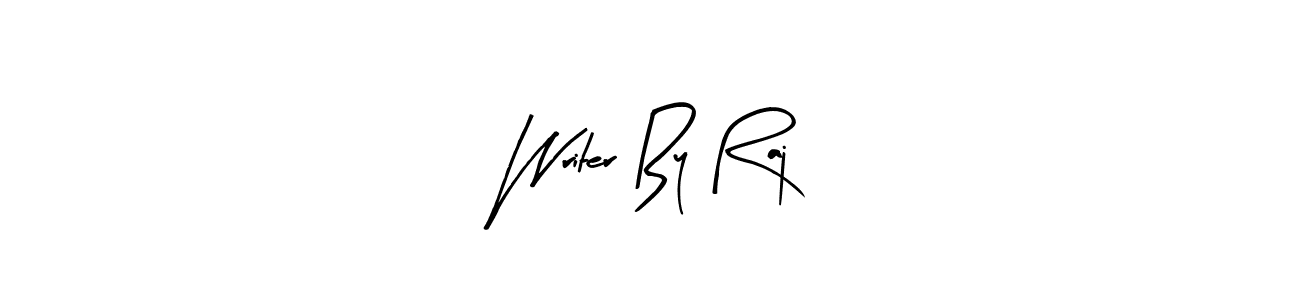 Arty Signature is a professional signature style that is perfect for those who want to add a touch of class to their signature. It is also a great choice for those who want to make their signature more unique. Get Writer By Raj name to fancy signature for free. Writer By Raj signature style 8 images and pictures png