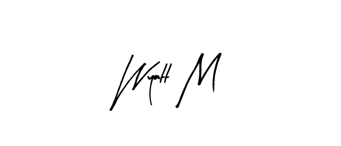 The best way (Arty Signature) to make a short signature is to pick only two or three words in your name. The name Wyatt M include a total of six letters. For converting this name. Wyatt M signature style 8 images and pictures png