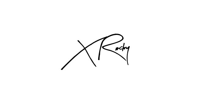 How to make X Rocky name signature. Use Arty Signature style for creating short signs online. This is the latest handwritten sign. X Rocky signature style 8 images and pictures png