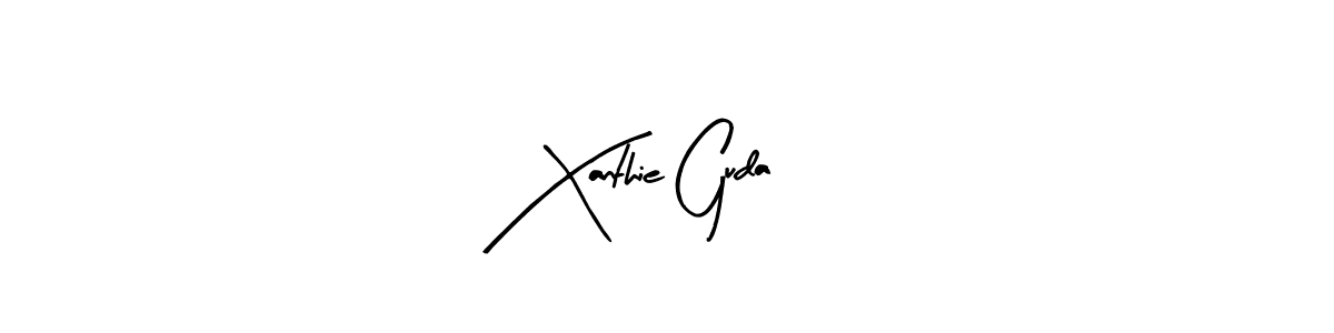 Arty Signature is a professional signature style that is perfect for those who want to add a touch of class to their signature. It is also a great choice for those who want to make their signature more unique. Get Xanthie Guda name to fancy signature for free. Xanthie Guda signature style 8 images and pictures png