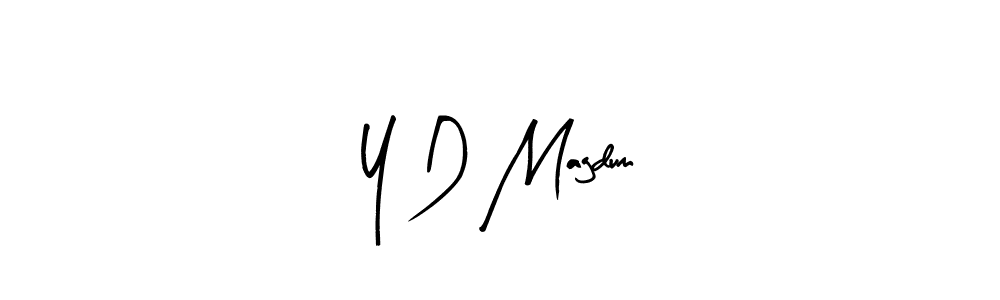 How to make Y D Magdum name signature. Use Arty Signature style for creating short signs online. This is the latest handwritten sign. Y D Magdum signature style 8 images and pictures png