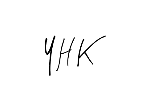 Also we have Y H K name is the best signature style. Create professional handwritten signature collection using Arty Signature autograph style. Y H K signature style 8 images and pictures png