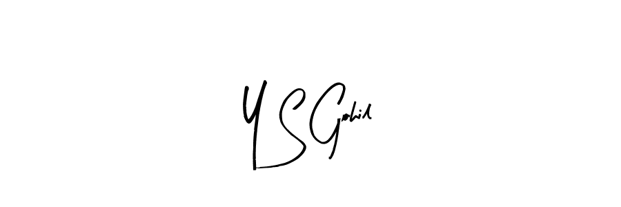 Similarly Arty Signature is the best handwritten signature design. Signature creator online .You can use it as an online autograph creator for name Y S Gohil. Y S Gohil signature style 8 images and pictures png