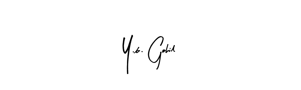 This is the best signature style for the Y.b. Gohil name. Also you like these signature font (Arty Signature). Mix name signature. Y.b. Gohil signature style 8 images and pictures png