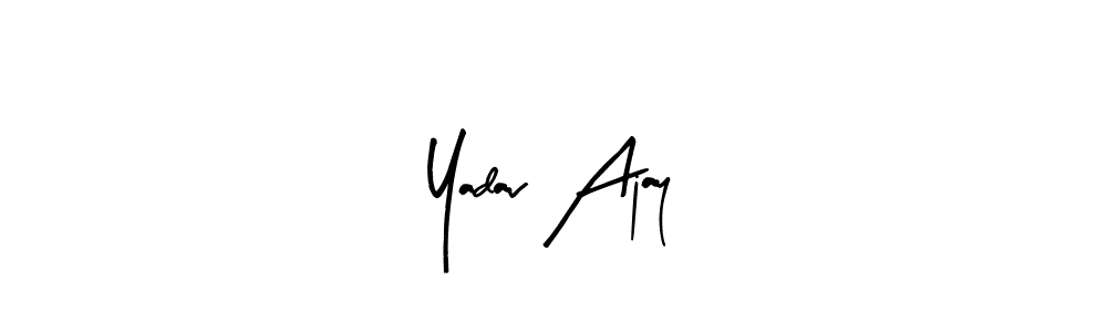 How to make Yadav Ajay name signature. Use Arty Signature style for creating short signs online. This is the latest handwritten sign. Yadav Ajay signature style 8 images and pictures png