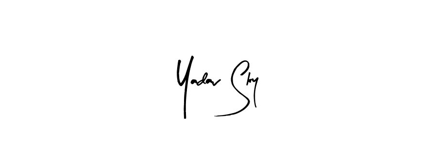 The best way (Arty Signature) to make a short signature is to pick only two or three words in your name. The name Yadav Sky include a total of six letters. For converting this name. Yadav Sky signature style 8 images and pictures png