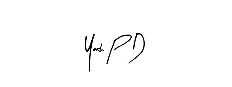 Similarly Arty Signature is the best handwritten signature design. Signature creator online .You can use it as an online autograph creator for name Yash P D. Yash P D signature style 8 images and pictures png