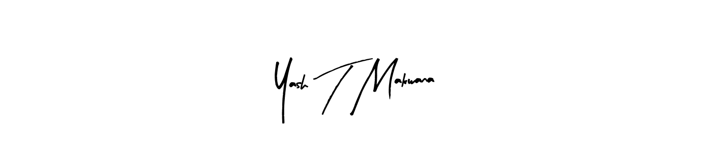The best way (Arty Signature) to make a short signature is to pick only two or three words in your name. The name Yash T Makwana include a total of six letters. For converting this name. Yash T Makwana signature style 8 images and pictures png