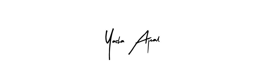 How to make Yasha Ajmal name signature. Use Arty Signature style for creating short signs online. This is the latest handwritten sign. Yasha Ajmal signature style 8 images and pictures png