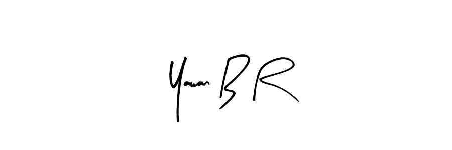The best way (Arty Signature) to make a short signature is to pick only two or three words in your name. The name Yawan B R include a total of six letters. For converting this name. Yawan B R signature style 8 images and pictures png